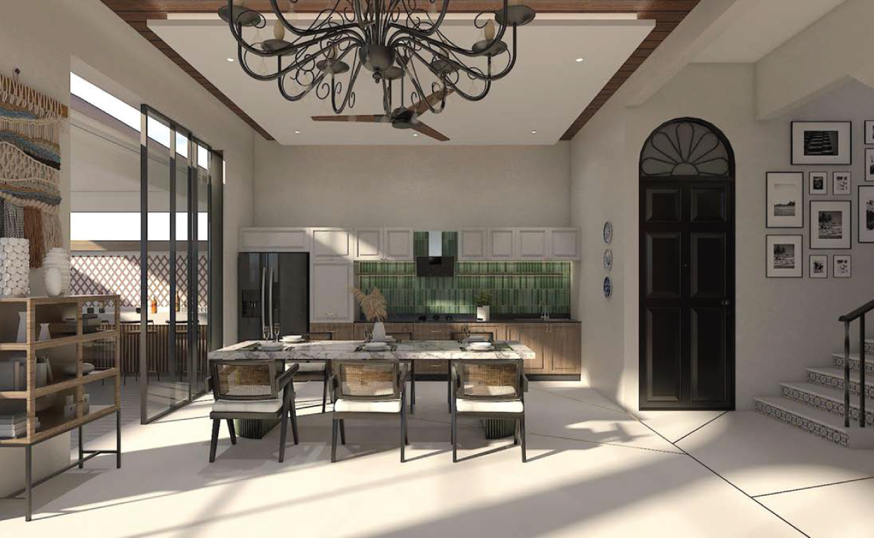 Mediterranean-inspired kitchen and dining area